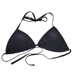 Black Bikini Set With Adjustable Swimsuit Triangle Top Tie-Side Bottoms Size M